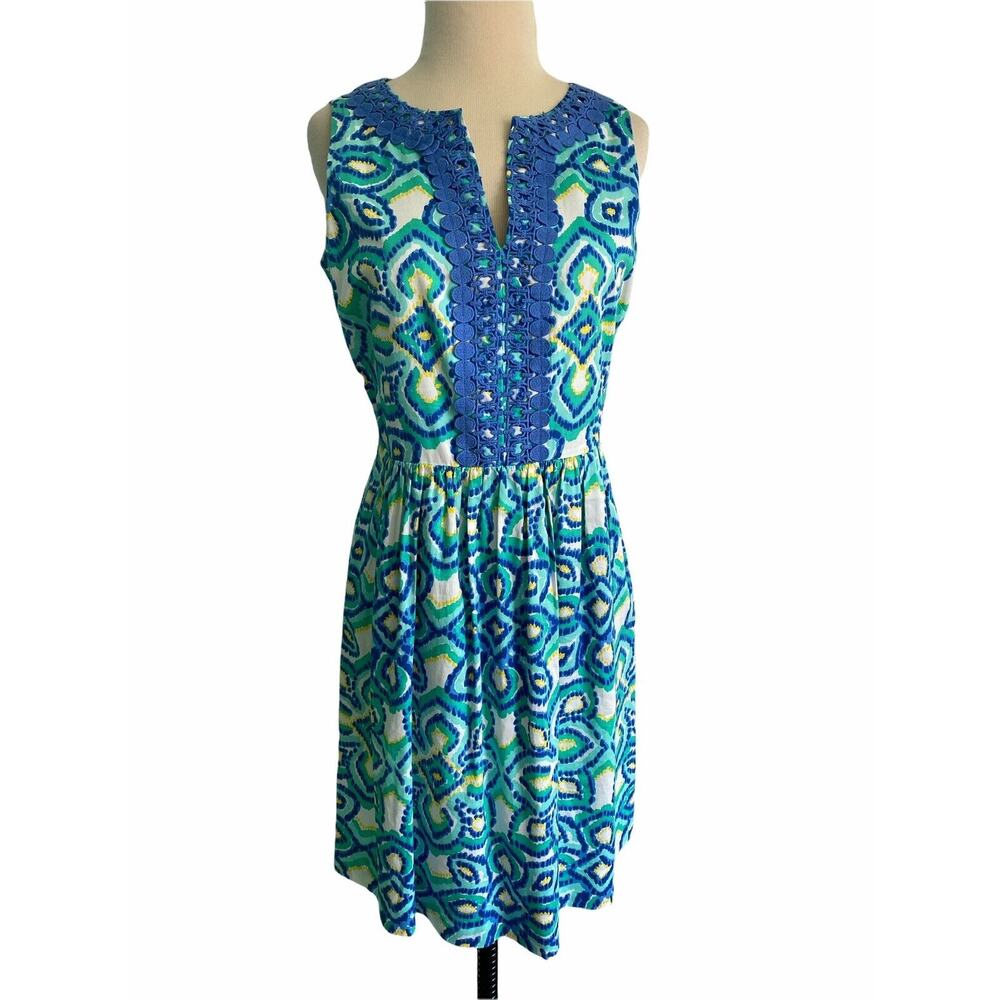 4 Vineyard Vines Blue Embroidered Summer Dress